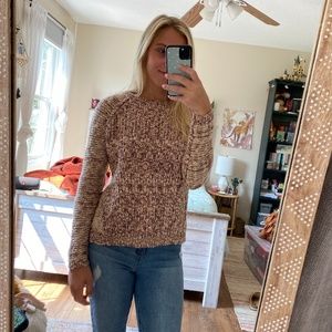 💖 3 for $35 Forever 21 Cream and Maroon Knit Crew Sweater